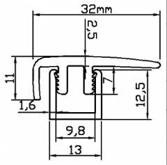 高档PVC地板扣条CF32-12